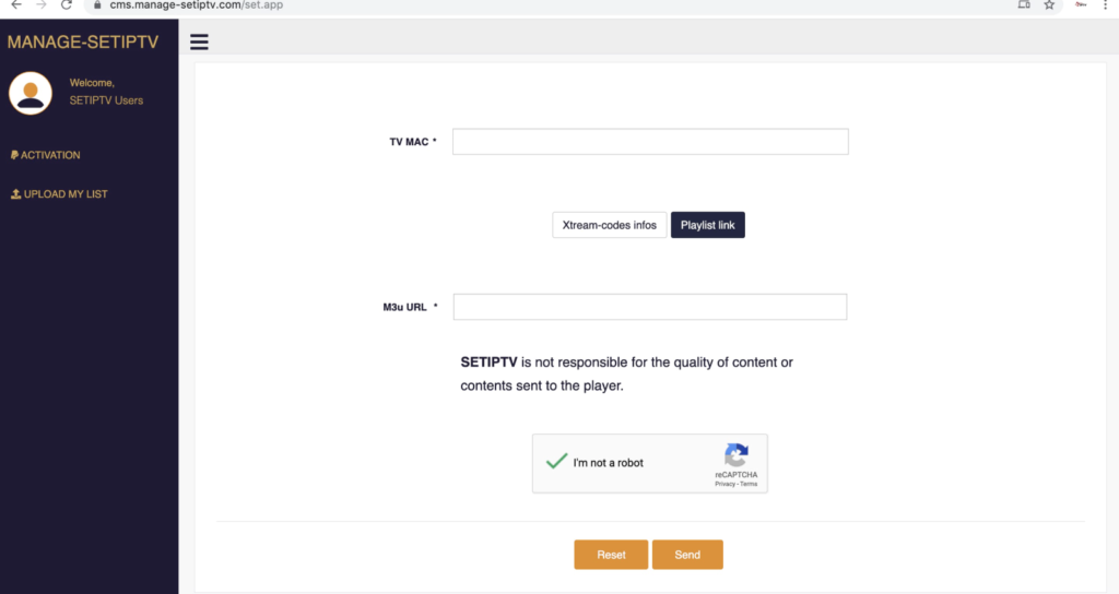 set iptv supscription 
